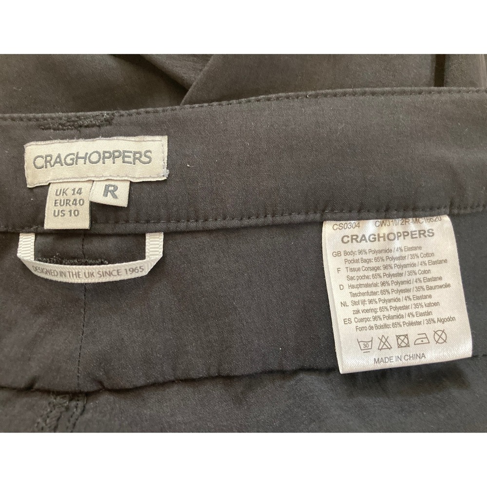 Craghoppers W US 10R Black Expert Kiwi Pro Stretch Trousers Hiking Outdoor Pants - Picture 7 of 16